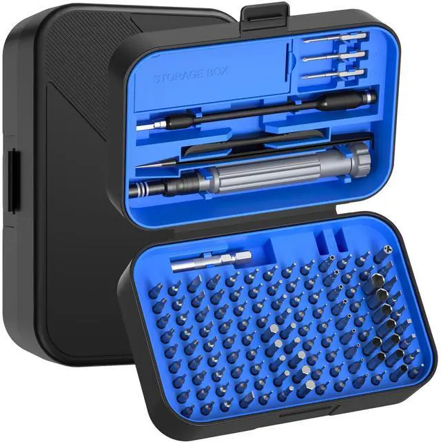Main image of Precision Screwdriver Set, 150 in 1 Electronics Tool Kit with 120 Bits Magnetic Screwdriver Set & 30-Bit Magnetic Set Handy Repair Tool for Computer Phone Watch Camera Laptop, Blue