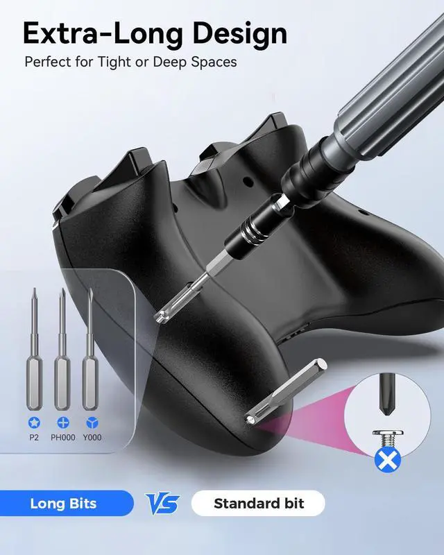 Alt view image 5 of 7 - Precision Screwdriver Set, 150 in 1 Electronics Tool Kit with 120 Bits Magnetic Screwdriver Set & 30-Bit Magnetic Set Handy Repair Tool for Computer Phone Watch Camera Laptop, Blue