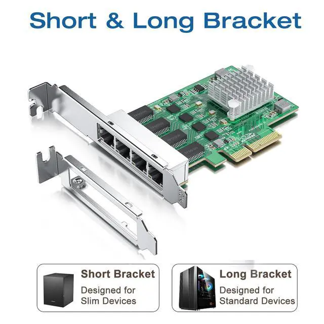Alt view image 3 of 7 - 2.5Gbase-T PCIe NIC with Realtek RTL8125 Chip, 2.5Gb Network Card, 2500/1000/100 Mbps,Quad RJ45 Ports, PCIe X4, Ethernet Card for Windows/Windows Server/Linux