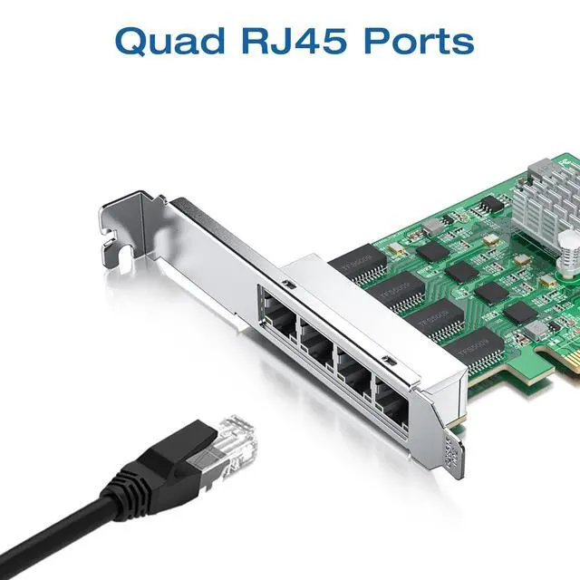 Alt view image 2 of 7 - 2.5Gbase-T PCIe NIC with Realtek RTL8125 Chip, 2.5Gb Network Card, 2500/1000/100 Mbps,Quad RJ45 Ports, PCIe X4, Ethernet Card for Windows/Windows Server/Linux