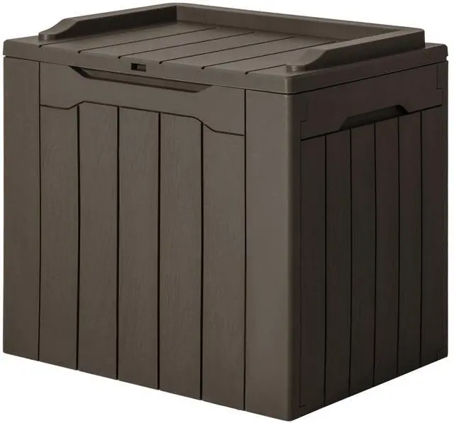 Main image of 31 Gallon Resin Deck Box Waterproof Indoor Outdoor Storage Boxes for Patio Furniture Cushions and Garden Tools (Brown)