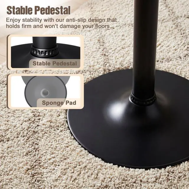 Alt view image 6 of 7 - Bistro Pub Table Round Bar Height Cocktail Table for Home Bar, Round Bar Tables for Party, Dining Room, Living Room and Wedding, Metal Base MDF Top Obsidian, 40.6 Inch Height (1, Dark Black-1)