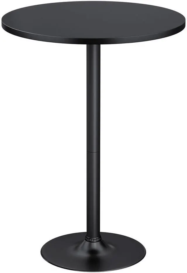 Main image of Bistro Pub Table Round Bar Height Cocktail Table for Home Bar, Round Bar Tables for Party, Dining Room, Living Room and Wedding, Metal Base MDF Top Obsidian, 40.6 Inch Height (1, Dark Black-1)
