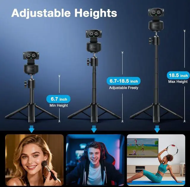Alt view image 3 of 7 - PIXY Dual-Camera AI-Powered PTZ Camera 4K with Tripod, AI Tracking, PDAF&AI Autofocus 0.2s, 1/2.55'' Sony Sensor, 3 Mics, Presets, 4K Webcam for Streaming, OBS/Twitch/Switch 2 Compatible