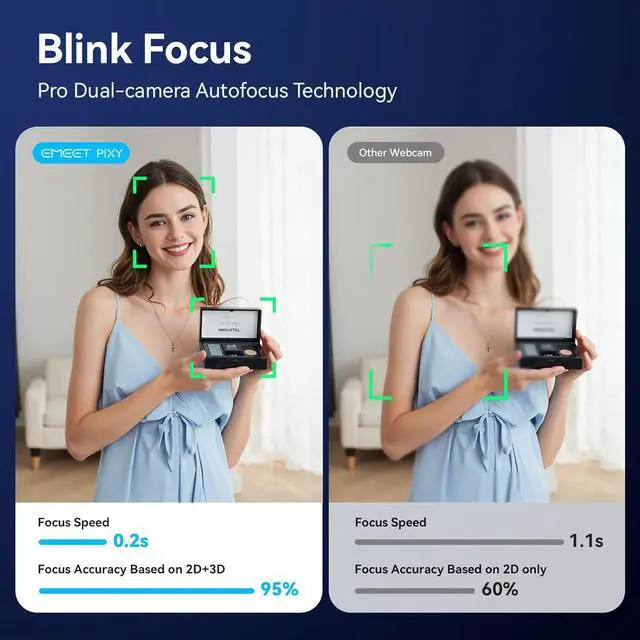 Alt view image 6 of 7 - PIXY Dual-Camera AI-Powered PTZ Camera 4K with Tripod, AI Tracking, PDAF&AI Autofocus 0.2s, 1/2.55'' Sony Sensor, 3 Mics, Presets, 4K Webcam for Streaming, OBS/Twitch/Switch 2 Compatible