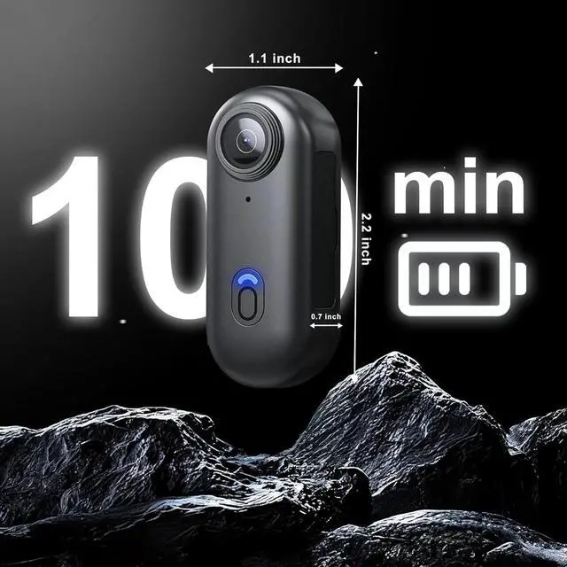Alt view image 5 of 7 - Thumb Action Camera | Mini POV Sports Camera, Waterproof Action Camera the Size of a Thumb for Running, Cycling, Hiking, Swimming, Outdoor Adventures, Vlogging (Black, 128, GB)