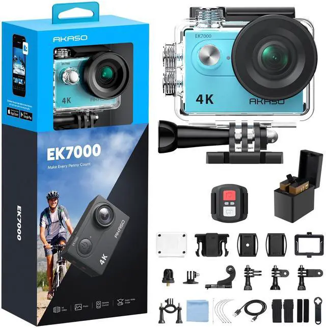 Main image of EK7000 4K30FPS 20MP WiFi Action Camera with EIS Ultra HD 131FT Waterproof Underwater Camera Remote Control 4X Zoom Support External Microphone Blue