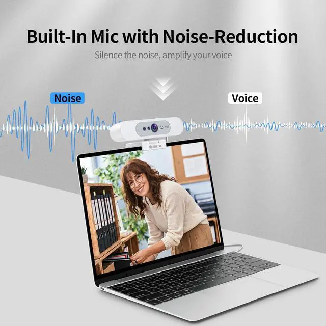 Alt view image 5 of 7 - 4K UHD Webcam for PC, Windows Hello Compatible Web Camera, Facial Recognition, Autofocus, Built-in Mic & Privacy Shutter, USB Webcam for Laptop/Desktop, Online Meetings, Streaming, Video Calls
