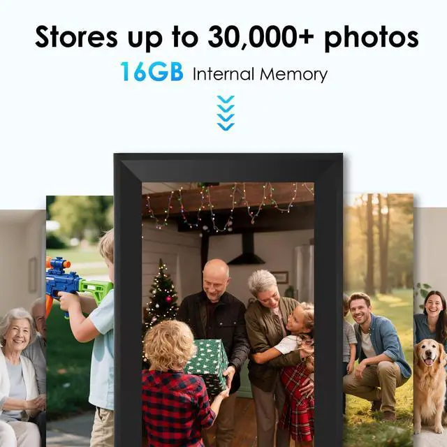 Alt view image 3 of 6 - Digital Picture Frame 10.1 Inch HD Touch Screen Digital Photo Frame WiFi Enabled,16GB Storage,Auto-Rotate,Instant Sharing via Smartphone apps& Family Bonding-Gift Appeal