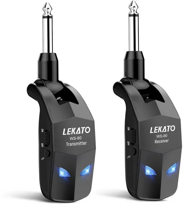 Main image of Wireless Guitar System 2.4GHz Audio Guitar Transmitter Receiver with 4 Channels Rechargeable Guitar Wireless System for Guitar Bass Electric Instruments Practise/Performance(WS-80)