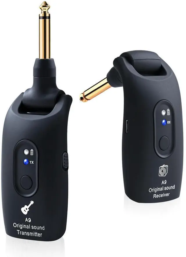 Main image of 2.4GHz Wireless Guitar System Rechargeable Audio Wireless Transmitter Receiver for Guitar Bass Electric Instruments,Over 30m/100 Feet Transmission,270°Rotatable,4hours Woring TimeA9 Black