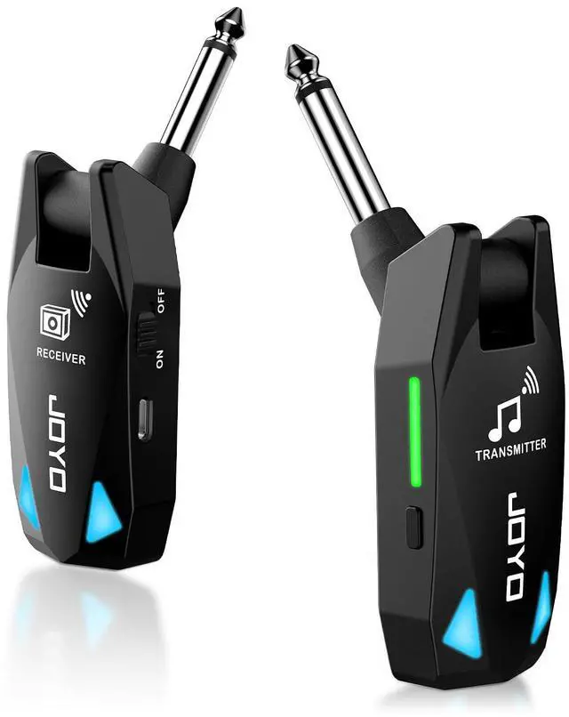 Main image of Wireless Guitar System UHF Transmitter Receiver 6 Channel <2ms Low Latency 150ft Long Range Rechargeable for Guitar Bass 6.35mm Mono Audio Cordless (JW-08)