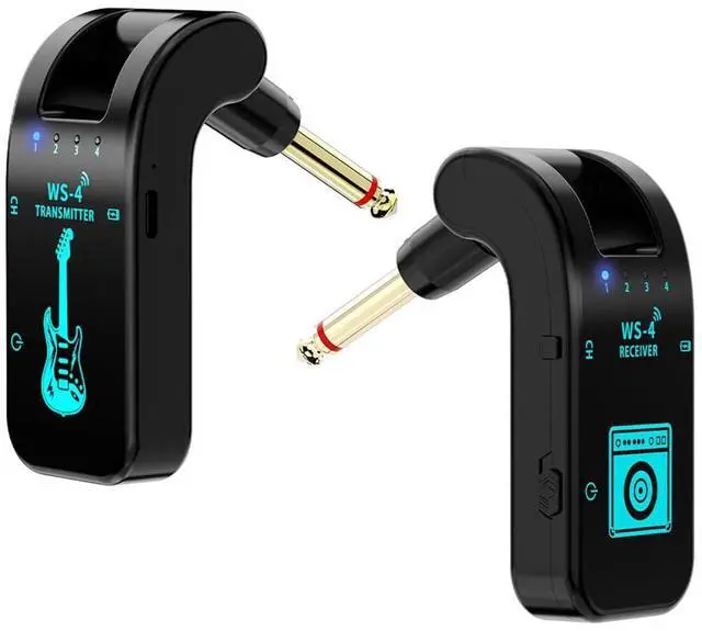 Main image of Wireless Guitar System 2.4GHz 8 Channels Rechargeable Audio Wireless Guitar Transmitter Receiver for Bass Active Pickup Electric Instruments,48K/16bit Real-time Transmissio (Black)