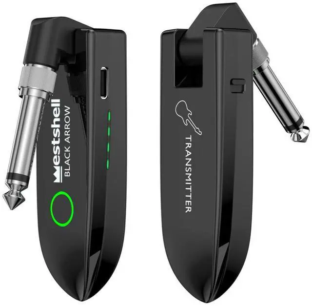 Main image of Wireless Guitar System, Digital Wireless System Wireless Guitar Transmitter Receiver Support Multi Channels Rechargeable Long Battery Life for Guitar Bass Electric Instruments (Dark Black)