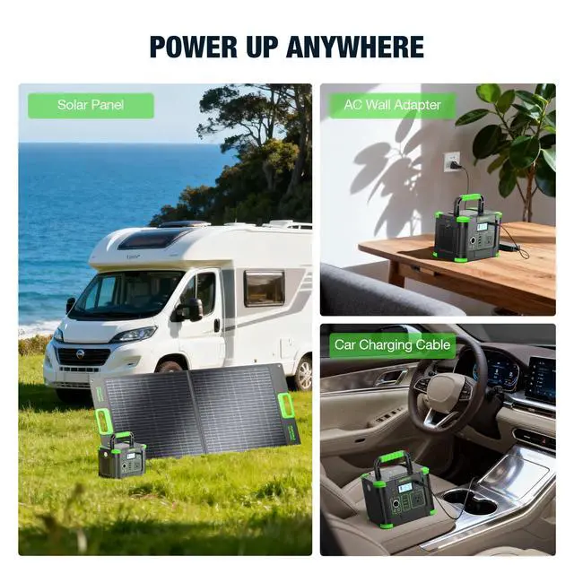 Alt view image 7 of 7 - 330W Portable Power Station, 288.6Wh Solar Generator with 60W USB-C PD Output, 110V Pure Sine Wave AC Outlet, 5W Wireless Charging, Multi-Port Power Supply for Camping, Home Blackout, RV Travel