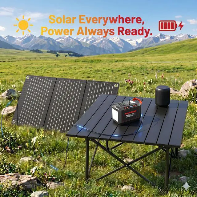 Alt view image 7 of 7 - 200W Portable Power Station 148Wh Camping Solar Generator Laptop Power Bank with AC Outlet 110V, DC, USB QC3.0, LED Flashlights for CPAP Home Outdoor Trip Emergency Backup