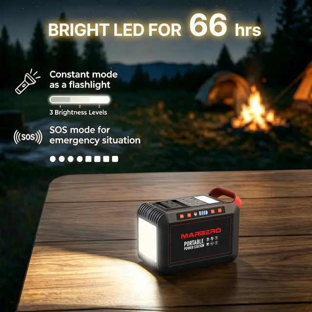 Alt view image 5 of 7 - 200W Portable Power Station 148Wh Camping Solar Generator Laptop Power Bank with AC Outlet 110V, DC, USB QC3.0, LED Flashlights for CPAP Home Outdoor Trip Emergency Backup