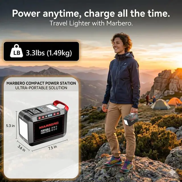 Alt view image 4 of 7 - 200W Portable Power Station 148Wh Camping Solar Generator Laptop Power Bank with AC Outlet 110V, DC, USB QC3.0, LED Flashlights for CPAP Home Outdoor Trip Emergency Backup
