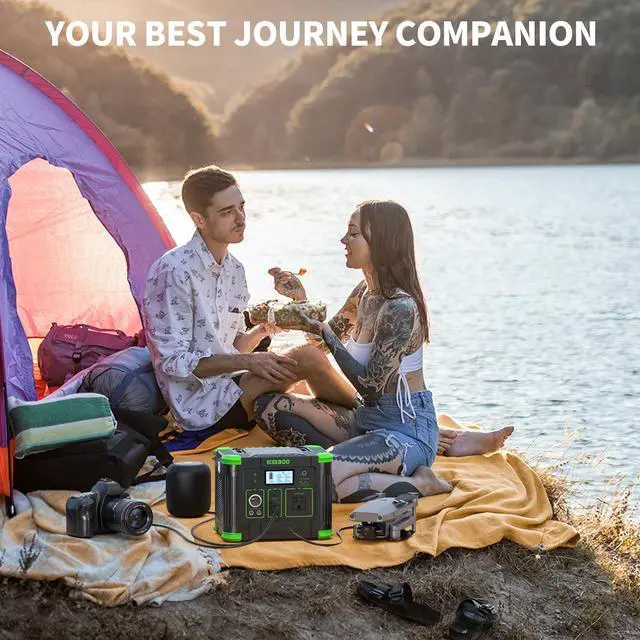 Alt view image 6 of 7 - 330W Portable Power Station, 288.6Wh Solar Generator with 60W USB-C PD Output, 110V Pure Sine Wave AC Outlet, 5W Wireless Charging, Multi-Port Power Supply for Camping, Home Blackout, RV Travel