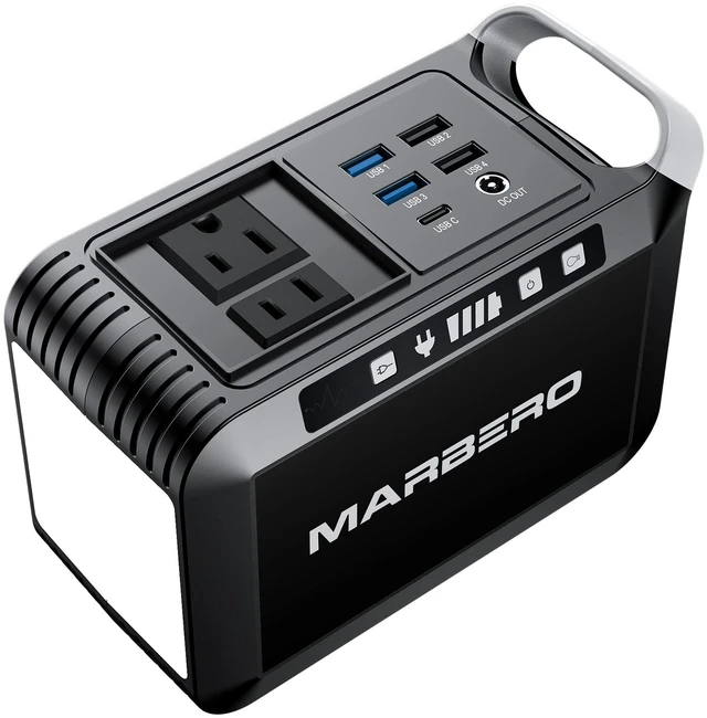 Main image of MARBERO Portable Power Bank with AC Outlet, Peak 120W/110V Portable Laptop Battery Bank, 24000mAh Charger Power Supply with AC Outlet, Power Station for Outdoor Camping Home Office Hurricane Emergency