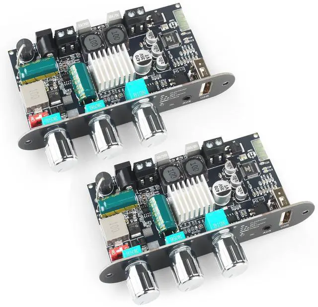 Main image of 2Pcs ZK-1001U Mono Amplifier Board with TWS, 100W Power Output, Vehicle Amplifier Supports USB/AUX/Bluetooth,Wide Voltage Input DC9-24V (ZK-1001U X2)