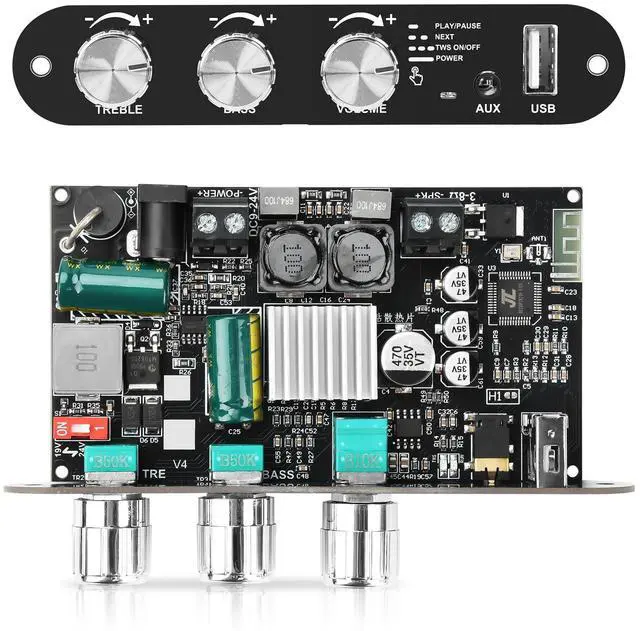 Main image of ZK-1001U Mono Bluetooth Amplifier Board with TWS, 100W Peak Power Home Audio Amplifier Board,Vehicle Amplifier Wide Voltage Input 9-24V,Supports USB/AUX/Bluetooth Input for DIY Wireless Speaker