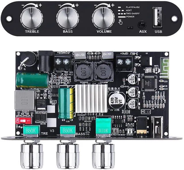 Main image of ZK-1001U Mono Bluetooth Amplifier Board, 100W Peak Power, TWS Stereo, 9-24V Input, USB/AUX/Bluetooth Input for DIY Wireless Speakers Projects,Boost Circuit