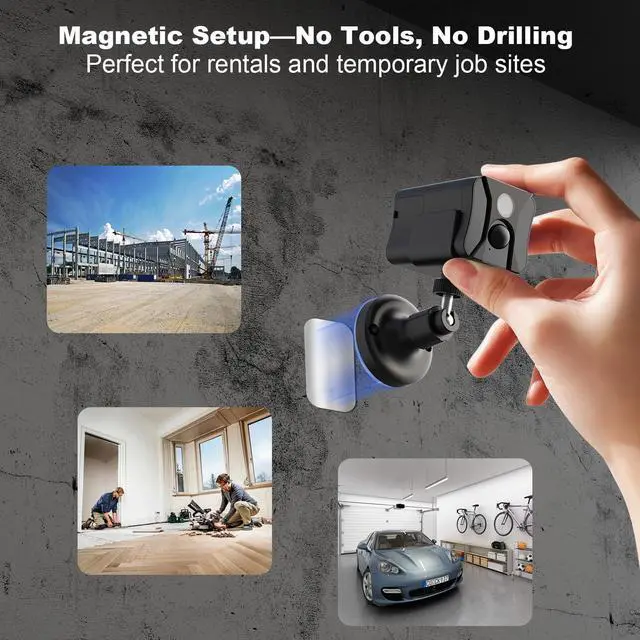 Alt view image 7 of 7 - 4G LTE Cellular Security Camera Indoor, Off Grid Security Camera No WiFi with Long Standby Battery Life, Night Vision, Human Detect, Portable Magnetic SIM Card Cam for Garage, Vacant House, RV, Home