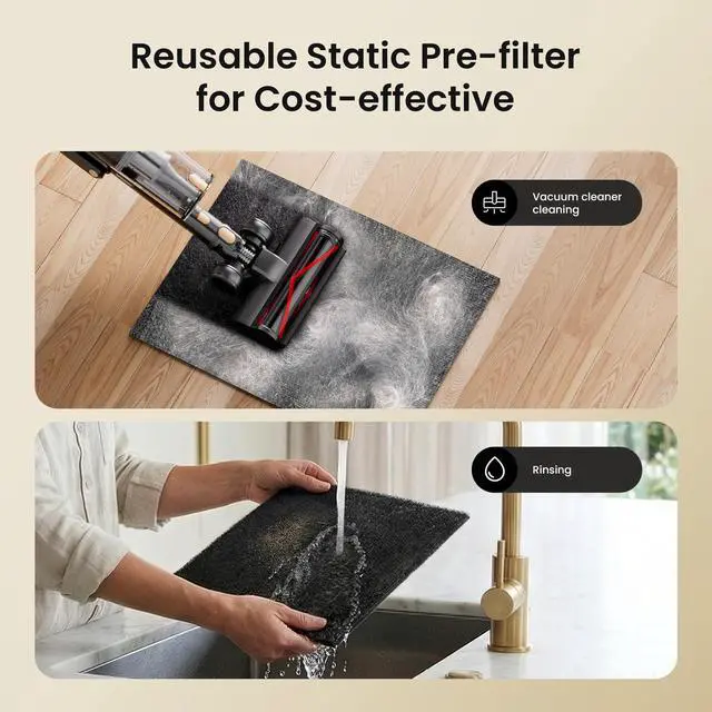 Alt view image 7 of 7 - Pet Air Purifier for Home Large Room 2500 sq ft, H13 HEPA Washable Double-Sided Filter,Air Cleaner for Pet Hair Dander Odor Allergies Pollutant Smoke Dust,PM2.5 Air Quality Monitor,Auto Mode,P358 Grey