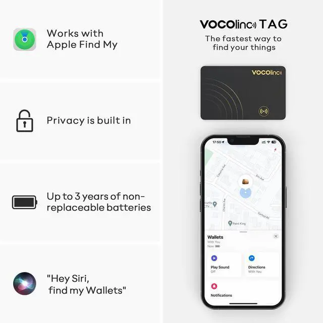 Alt view image 2 of 7 - Air Tag Card Wallet Tracker 1.6mm 2 Pack, Smart Item Finder Work with Apple Find My APP (iOS Only, Android not Supported), Locator for Luggage, Suitcase, Bags, Backpack.