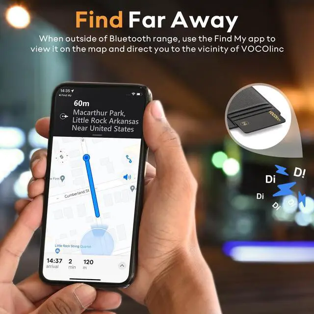 Alt view image 4 of 7 - Air Tag Card Wallet Tracker 1.6mm 2 Pack, Smart Item Finder Work with Apple Find My APP (iOS Only, Android not Supported), Locator for Luggage, Suitcase, Bags, Backpack.