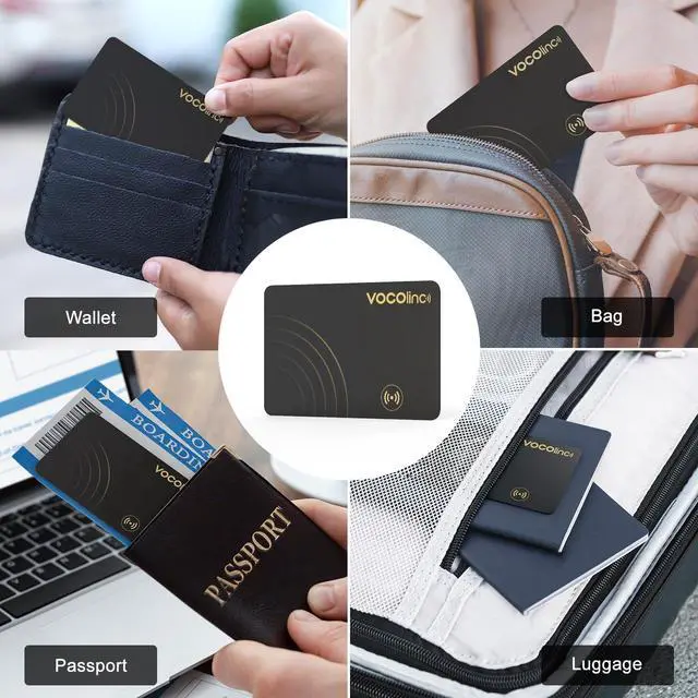 Alt view image 6 of 7 - Air Tag Card Wallet Tracker 1.6mm 2 Pack, Smart Item Finder Work with Apple Find My APP (iOS Only, Android not Supported), Locator for Luggage, Suitcase, Bags, Backpack.