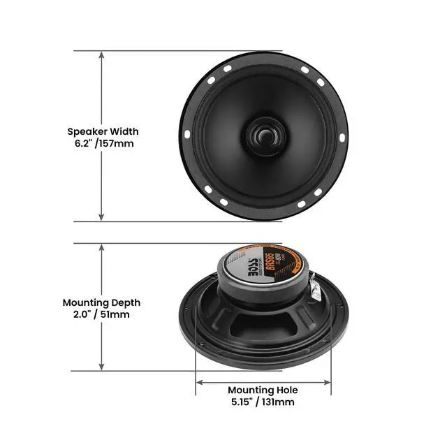 Alt view image 5 of 6 - BRS65 6.5 Inch Replacement Car Door Speaker - 80 Watts Max, Sold Individually