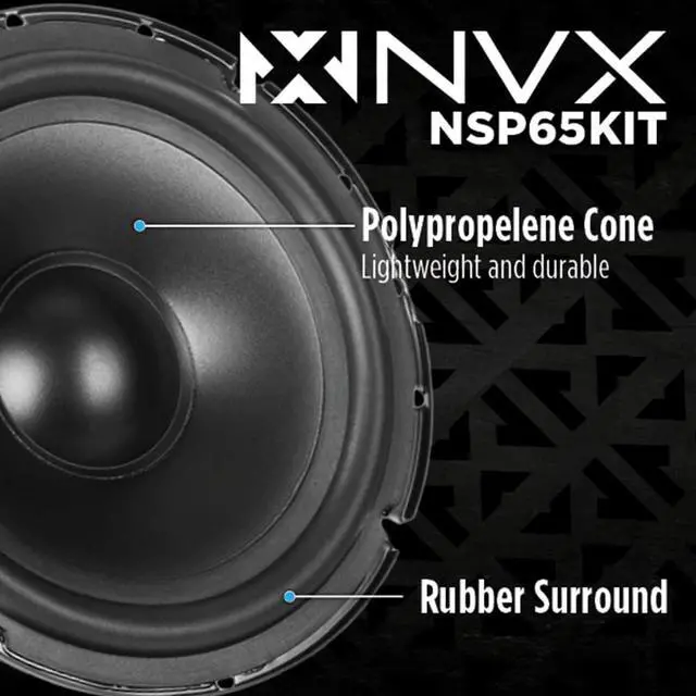 Alt view image 2 of 7 - NSP65KIT 6.5" Car Speakers, 600W Max, 200W RMS, 2-Way Component System w/Silk Dome Tweeters & Passive X-Overs, Easy to Install in Cars/Trucks/Doors (Pair)