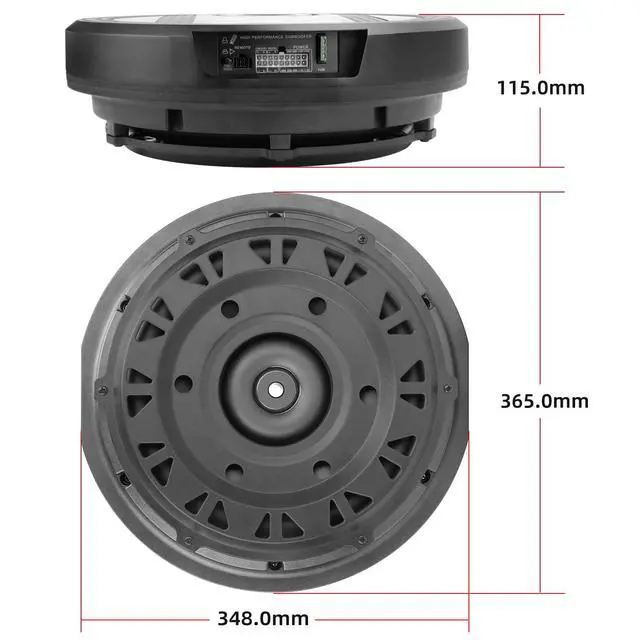 Alt view image 7 of 7 - 12" Active Spare Tire Subwoofer - 1600W Peak / 200W RMS, Plug & Play Car Subwoofer with Remote Control | Specifically Designed for Spare Tire Well | Deep Bass Car Amplifier Audio System
