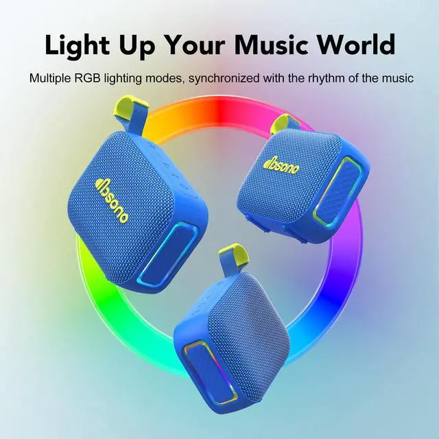 Alt view image 7 of 7 - Portable Bluetooth Speaker Waterproof Gift: IPX5 HD Sound Up to 24H Playtime, TWS Pairing, Wireless Speakers with Lights, Mom Gifts, Outdoor|Travel| Camping|Pool|Beach Essentials Accessories-Blue