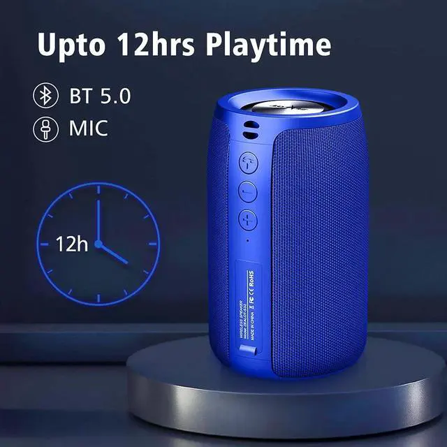 Alt view image 5 of 7 - Bluetooth Speaker, Portable Speaker S32,Wireless for Outdoor,IPX5 Waterproof, Bluetooth 5.0, Dual Pairing, USB, TF Card, AUX for Home & Outdoor Travel Hiking Camping Beach (Blue)