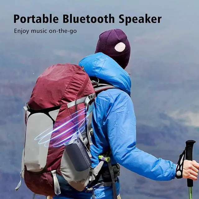 Alt view image 7 of 7 - Bluetooth Speaker, Portable Speaker S32,Wireless for Outdoor,IPX5 Waterproof, Bluetooth 5.0, Dual Pairing, USB, TF Card, AUX for Home & Outdoor Travel Hiking Camping Beach (Blue)