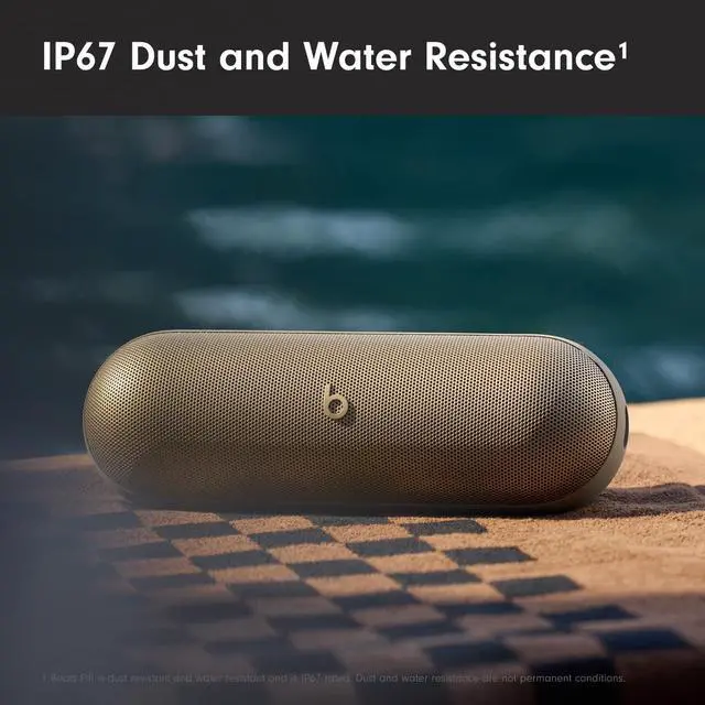 Alt view image 3 of 6 - Pill - Portable Bluetooth Speaker- Up to 24H Battery Life, Water Resistant, Bluetooth, Apple & Android Compatible, Seriously Loud Sound for Home, Outdoor and Travel- Champagne Gold