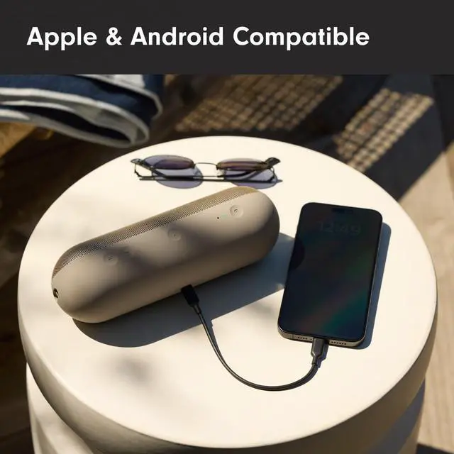 Alt view image 5 of 6 - Pill - Portable Bluetooth Speaker- Up to 24H Battery Life, Water Resistant, Bluetooth, Apple & Android Compatible, Seriously Loud Sound for Home, Outdoor and Travel- Champagne Gold