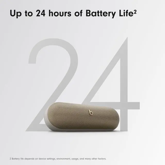 Alt view image 4 of 6 - Pill - Portable Bluetooth Speaker- Up to 24H Battery Life, Water Resistant, Bluetooth, Apple & Android Compatible, Seriously Loud Sound for Home, Outdoor and Travel- Champagne Gold
