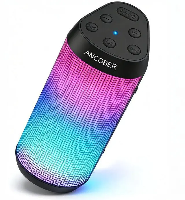 Main image of Bluetooth Speaker Portable Wireless, 20W Stereo Loud Sound, 8 Modes LED Light Show, 30H Playtime, IPX4 Waterproof, TWS Pairing, Built-in Mic, BT5.3 for Outdoor, Party, Travel, Home, Ideal Gift