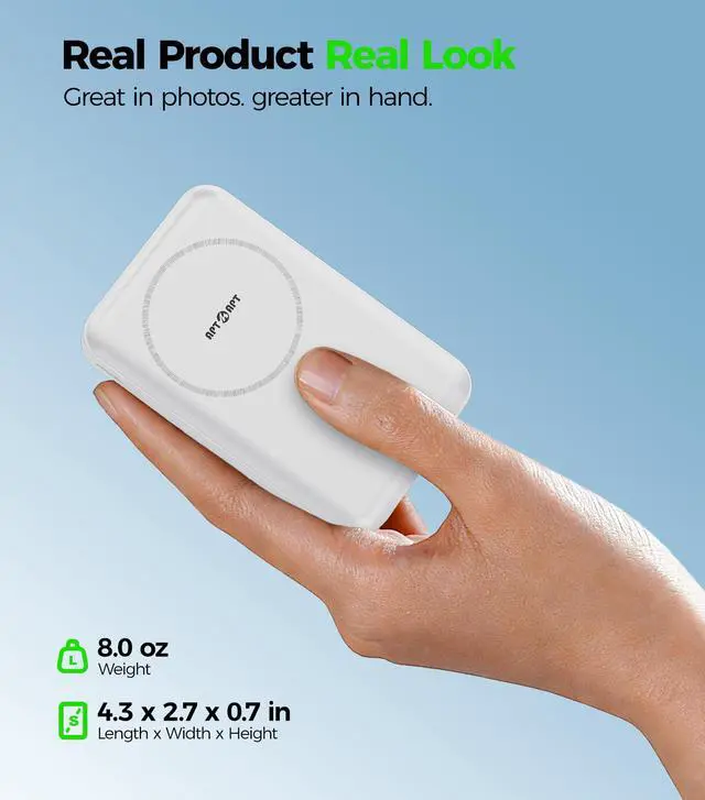 Alt view image 7 of 7 - Magnetic Portable Charger, 10000mAh MagSafe Power Bank Fast Charging with Stand, 3 in 1 Travel Essential Wireless Charger Station for iPhone 17/16/15/14/13/12, Apple Watch, Airpods, White