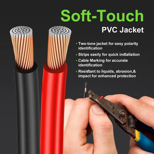 Alt view image 5 of 6 - 14 Gauge Speaker Wire- 200 ft Spec Soft Touch Audio Wire for Car Stereos, Home Theater, Surround Sound - Flexible 14 AWG Speaker Cable - Red/Black