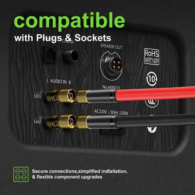 Alt view image 6 of 6 - 14 Gauge Speaker Wire- 200 ft Spec Soft Touch Audio Wire for Car Stereos, Home Theater, Surround Sound - Flexible 14 AWG Speaker Cable - Red/Black