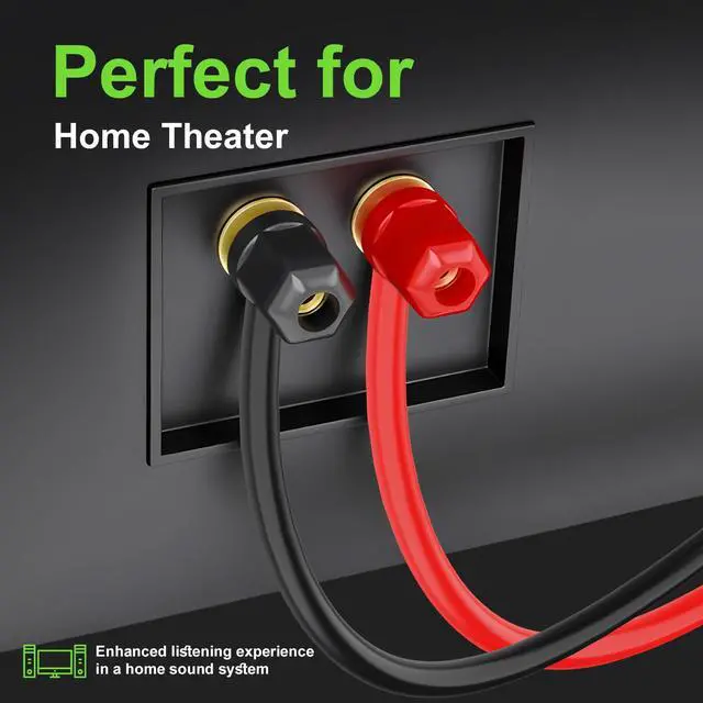 Alt view image 3 of 6 - 14 Gauge Speaker Wire- 200 ft Spec Soft Touch Audio Wire for Car Stereos, Home Theater, Surround Sound - Flexible 14 AWG Speaker Cable - Red/Black