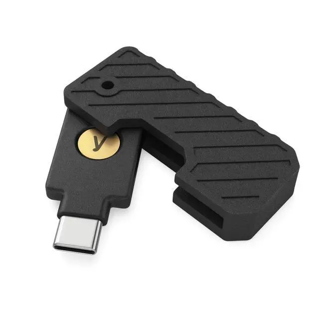 Main image of Yubikey 5C NFC Protector Flip Case - Heavy Duty Protective Cover Holder (Black) | Rugged Security Key Protection, Durable Shell, Compact & Secure Fit