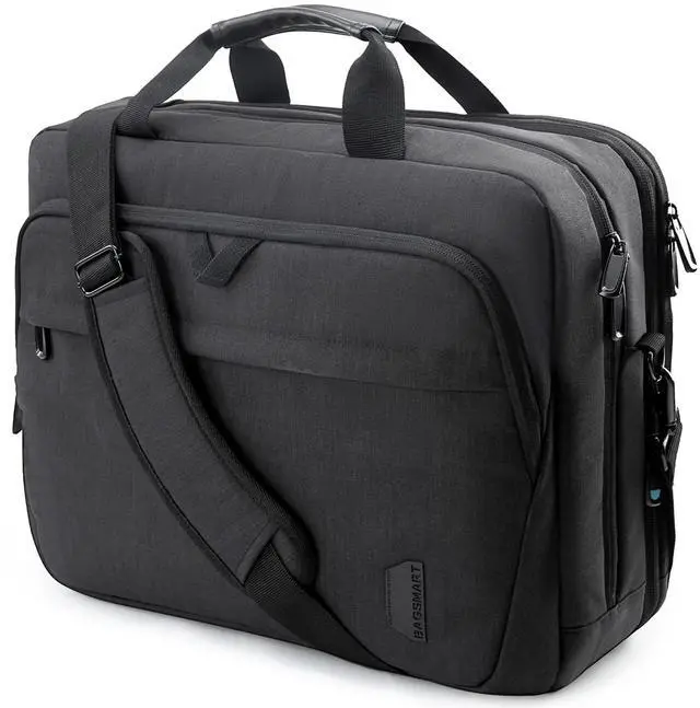 Main image of 18 Inch Laptop Bag, Expandable Briefcase, Computer Bag Men Women, Laptop Shoulder Bag, Work Bag Business Travel Office - Black