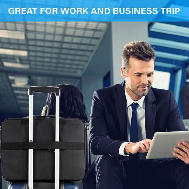 Alt view image 2 of 7 - 18 Inch Laptop Bag, Expandable Briefcase, Computer Bag Men Women, Laptop Shoulder Bag, Work Bag Business Travel Office - Black