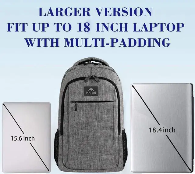 Alt view image 3 of 7 - Extra Large 18.4 Inch Laptop Backpack, Travel Computer Backpack TSA Friendly, Anti Theft College Backpack Flight Approved Business Work Big Bag for Women Men, Grey